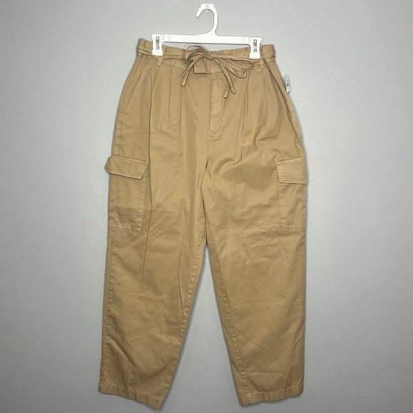 Gap Wide Leg Baggy Utility Khaki Cargo Pants NWT P - Picture 1 of 9